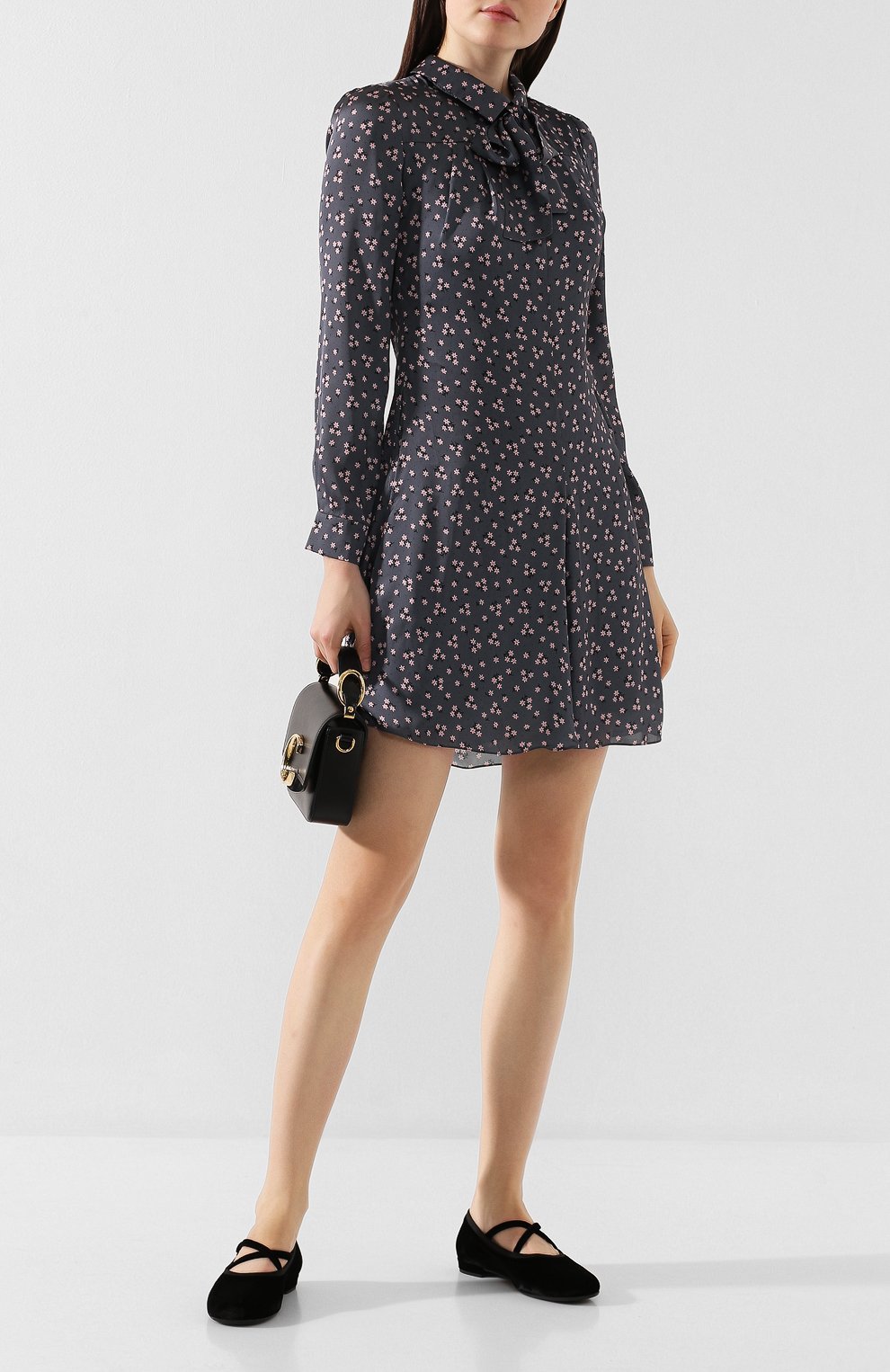 Платье TEREKHOV GIRL серого цвета по цене 23000 руб., арт. 2D124/8230.CP903/W20, фото 2 Платье TEREKHOV GIRL, арт. 2D124/8230.CP903/W20, фото 2