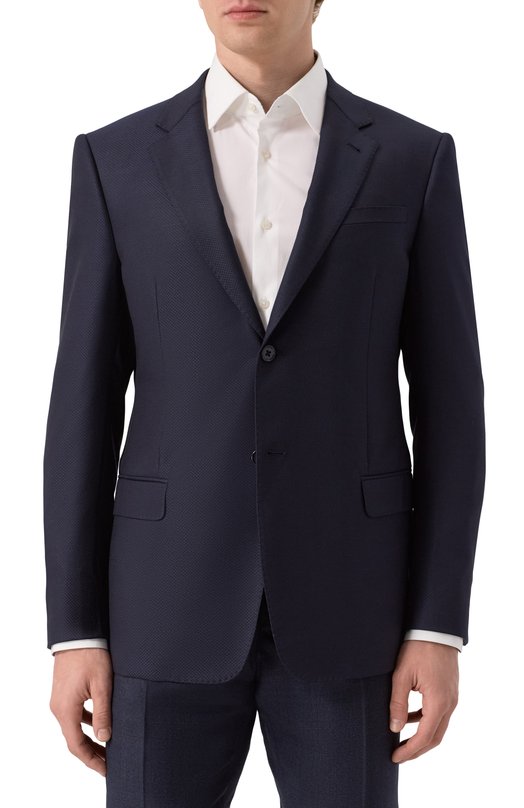 Пиджак из шерсти и шелка Emporio Armani EM000697/TE13605 Синий  EM000697/TE13605 Фото 5