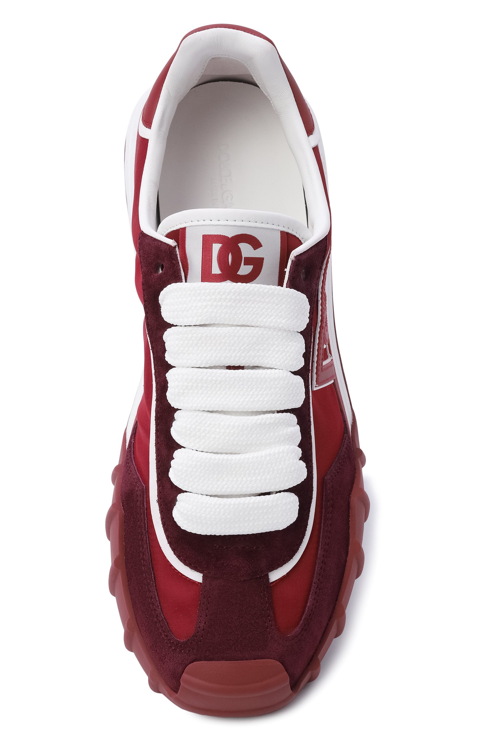 Комбинированные кроссовки dg athletic DOLCE & GABBANA бордового цвета по цене 72450 руб., арт. CS2384/A0864, фото 5 Комбинированные кроссовки dg athletic DOLCE & GABBANA, арт. CS2384/A0864, фото 5
