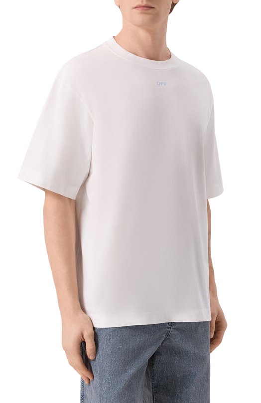 Хлопковая футболка Off-White 0MAA120F25JER00D Белый  0MAA120F25JER00D Фото 3