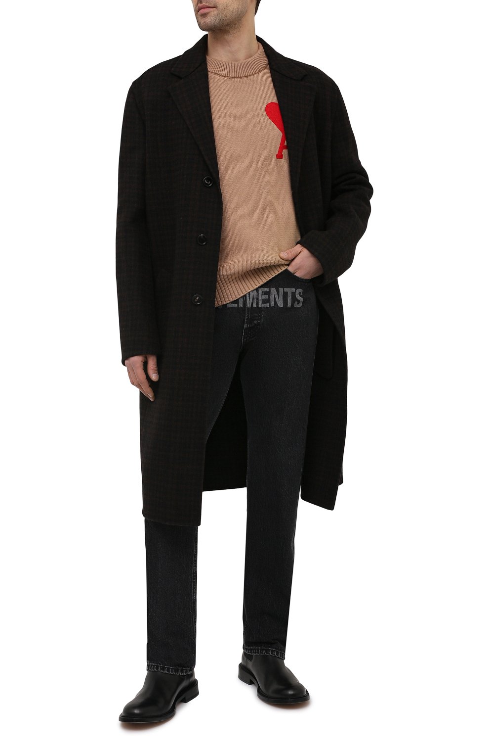 Свитер из хлопка и шерсти AMI, арт. E21HK009.016, фото 2