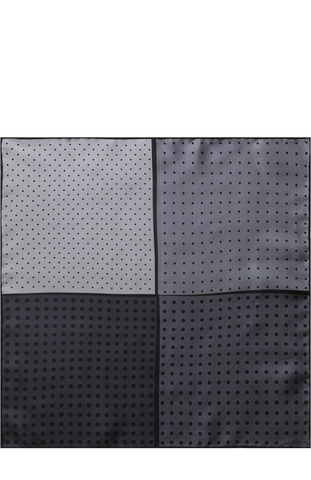 Шелковый платок с узором LANVIN серого цвета по цене 7995 руб., арт. 2368/HANDKERCHIEF, фото 3 Шелковый платок с узором LANVIN, арт. 2368/HANDKERCHIEF, фото 3