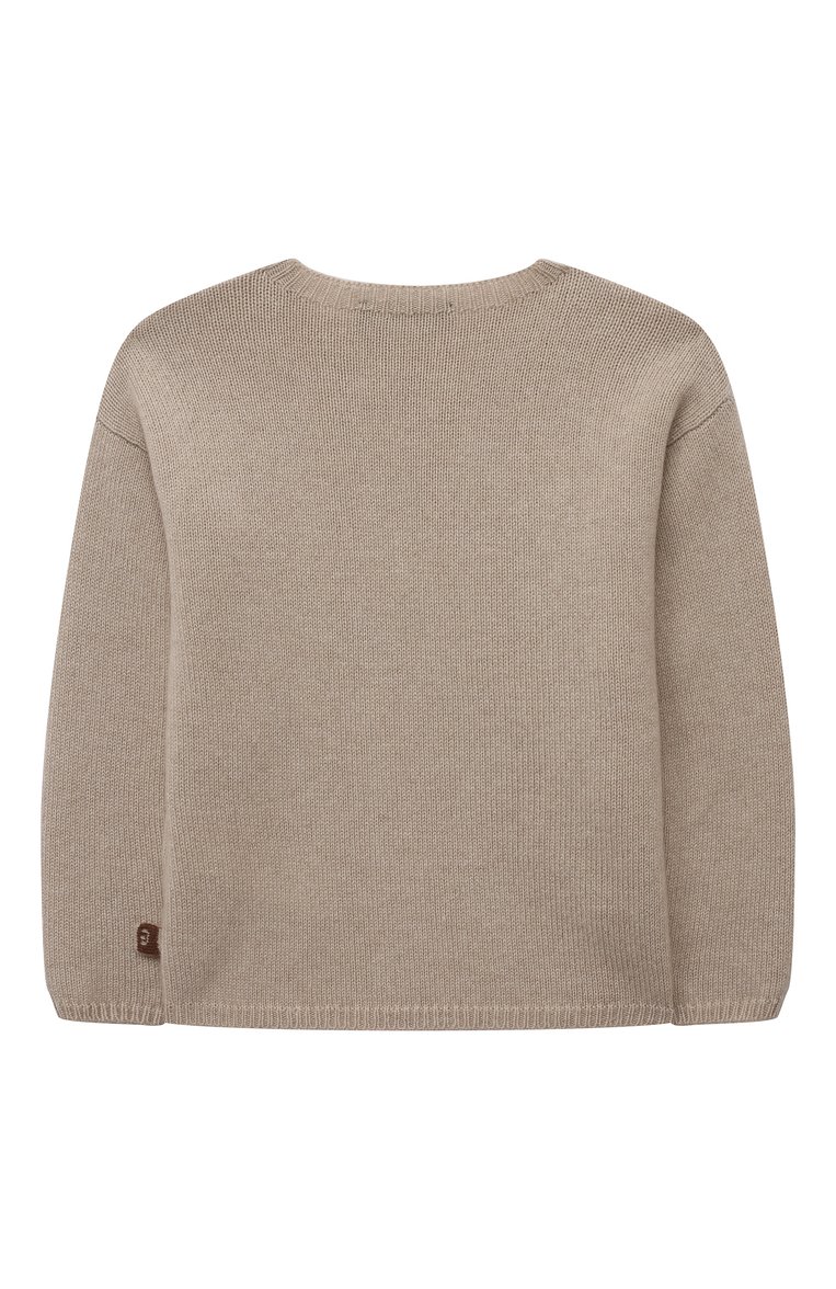 Детский кашемировый пуловер GIORGETTI CASHMERE светло-бежевого цвета, арт. MB1306/T | Фото 2 (Рукава: Длинные; Материал внешний: Кашемир, Шерсть; Девочки Кросс-КТ: Пуловер-одежда)