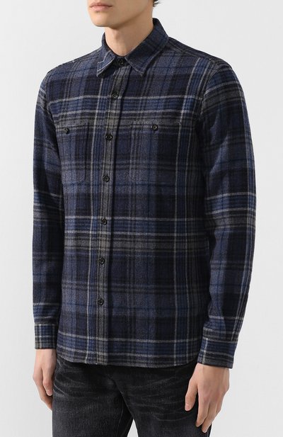 Рубашка из смеси шерсти и кашемира с воротником кент RALPH LAUREN, арт. 790720966, фото 3