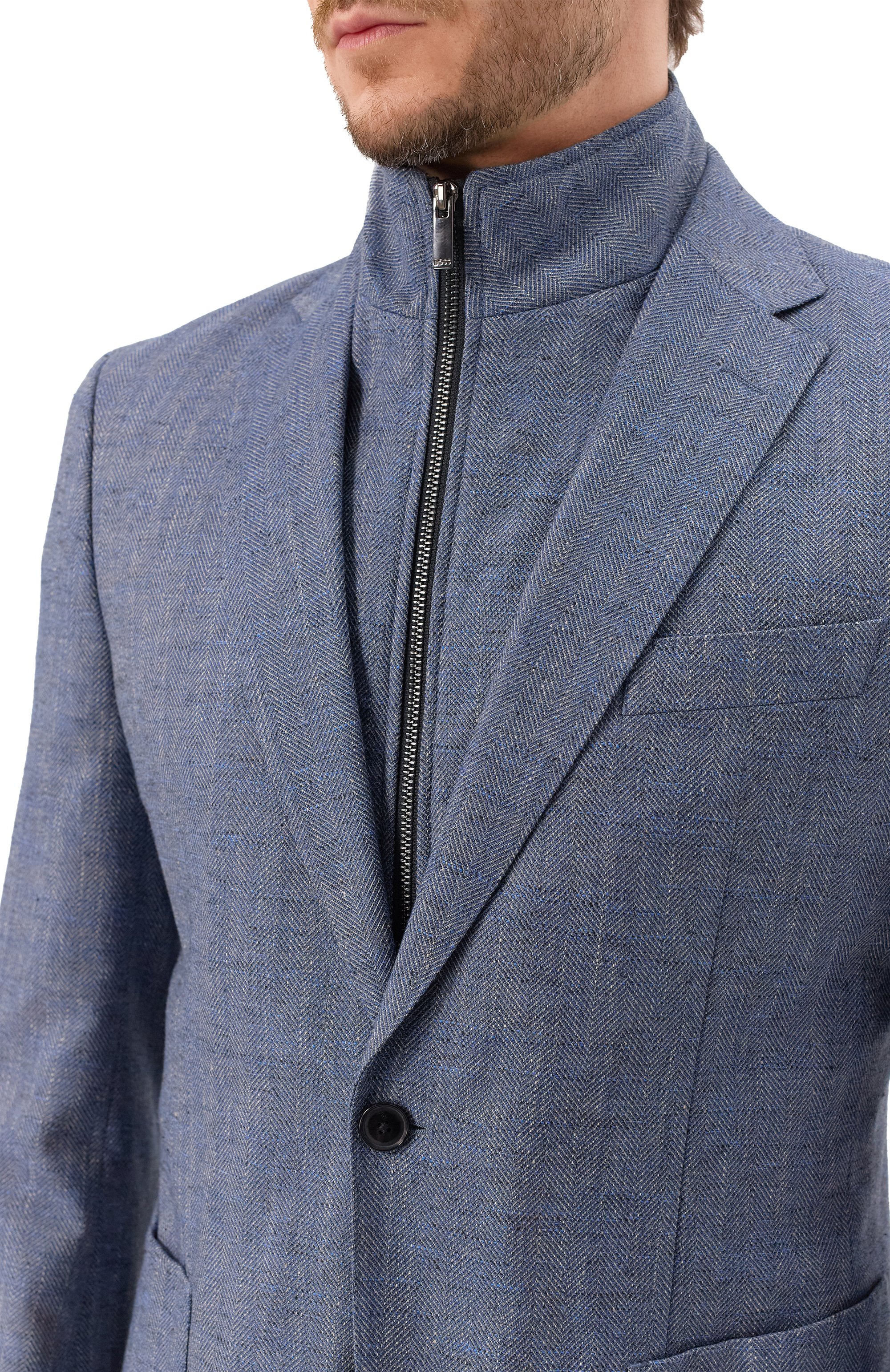 Пиджак из шерсти и хлопка BOSS, арт. 50535047, фото 7