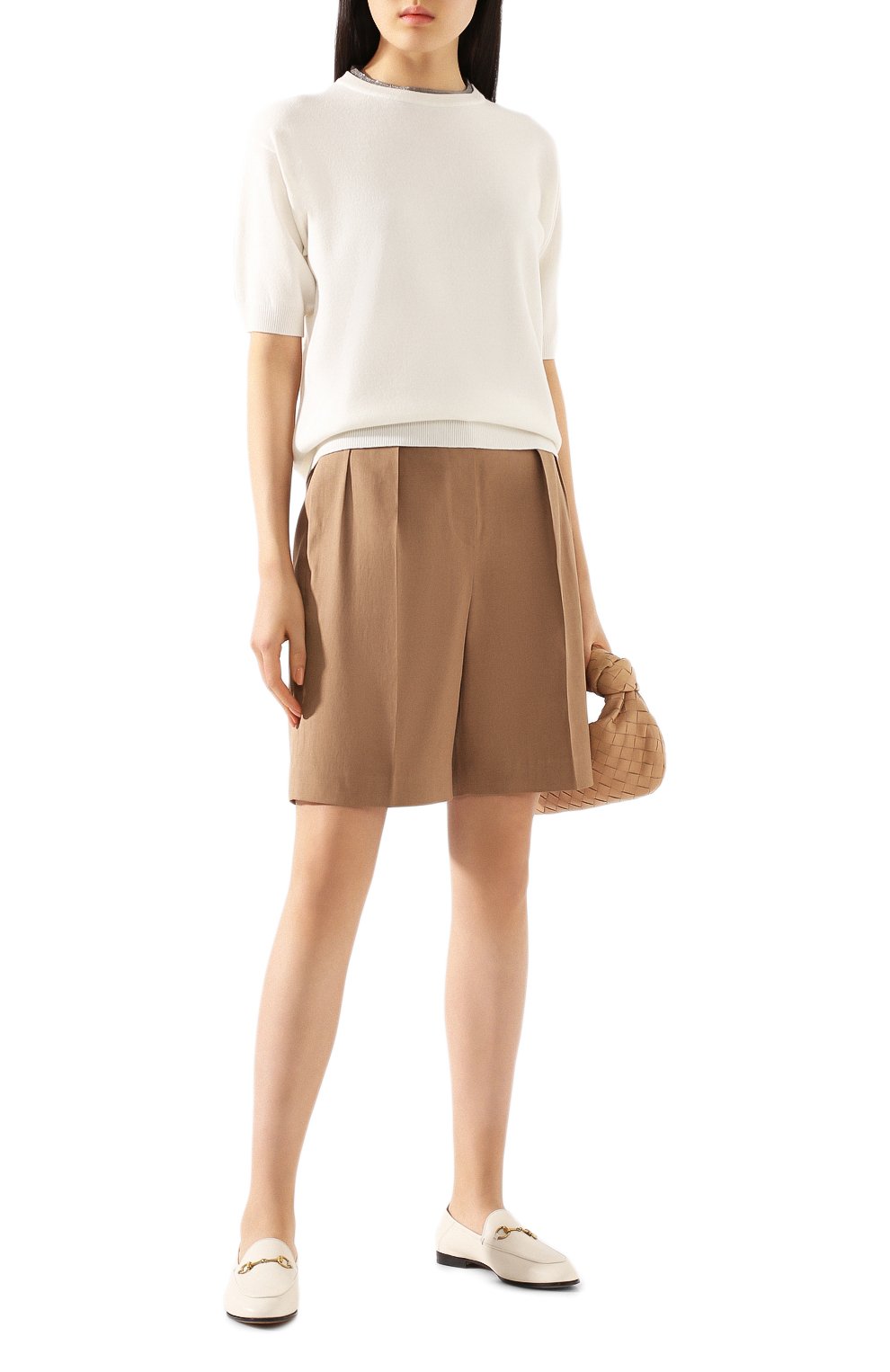 Шорты из смеси льна и хлопка BRUNELLO CUCINELLI, арт. MF591P7262, фото 2