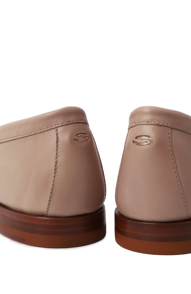 Женские кожаные пенни-лоферы SANTONI бежевого цвета, арт. WUSG59962HAFSLGA | Фото 7 (Материал внешний: Натуральная кожа; Материал внутренний: Натуральная кожа; Подошва: Плоская; Каблук высота: Низкий)