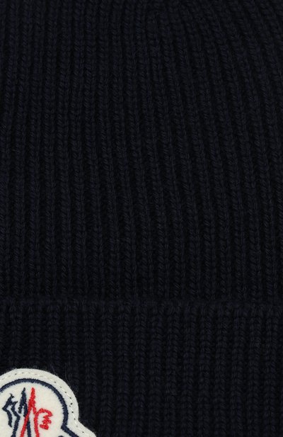 Шерстяная шапка с логотипом бренда MONCLER темно-синего цвета по цене 11800 руб., арт. D2-091-00217-00-04957, фото 3 Шерстяная шапка с логотипом бренда MONCLER, арт. D2-091-00217-00-04957, фото 3