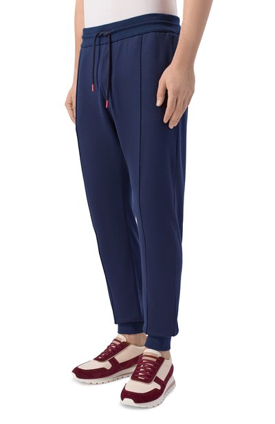 Джоггеры из хлопка и шелка KITON темно-синего цвета по цене 245500 руб., арт. UMK0869, фото 3 Джоггеры из хлопка и шелка KITON, арт. UMK0869, фото 3