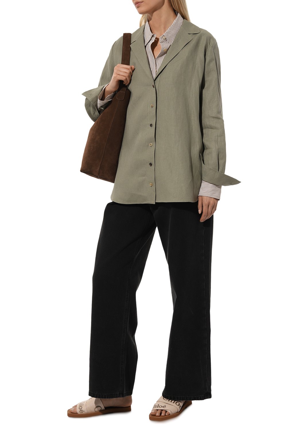 Текстильные шлепанцы woody CHLOÉ, арт. CHC23U188EF, фото 2