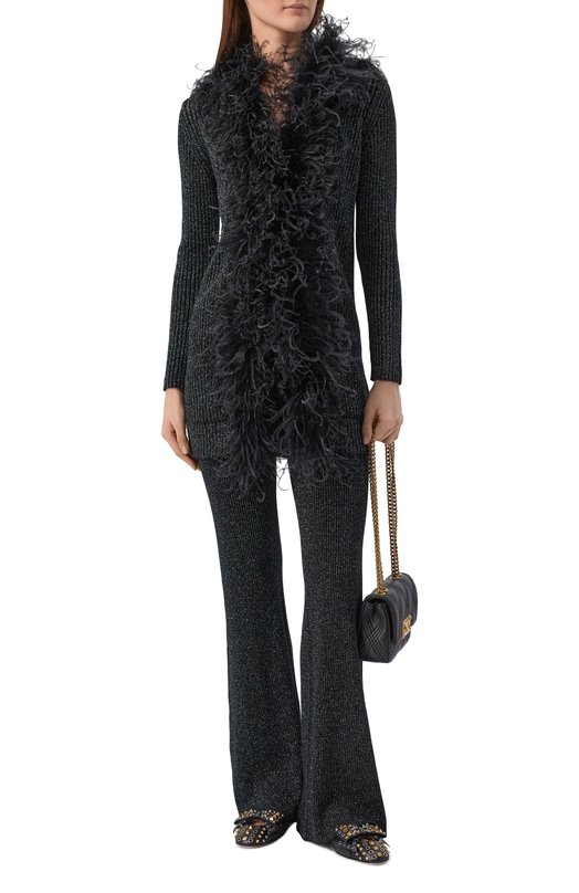 Брюки из шерсти и вискозы Valentino 8B3KF02U/A4B Чёрный  8B3KF02U/A4B Фото 2