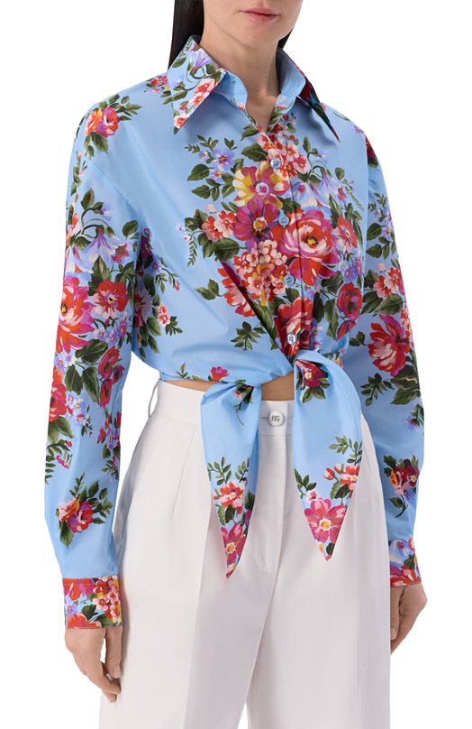 Хлопковая рубашка Dolce & Gabbana F5T76T/HS5UU Голубой  F5T76T/HS5UU Фото 3