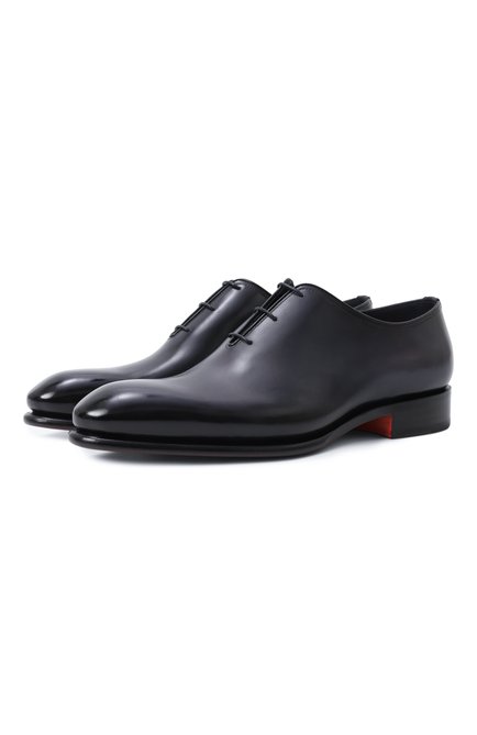 Мужские кожаные оксфорды SANTONI темно-синего цвета, арт. MCCG16229MC1HFUL | Фото 1 (Материал сплава: Проставлено; Материал внутренний: Натуральная кожа; Материал внешний: Натуральная кожа; Нос: Не проставлено)