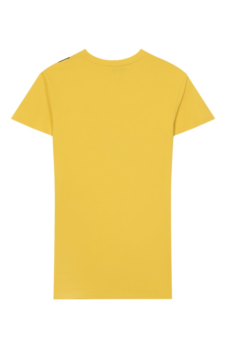 Детское хлопковое платье MARC JACOBS (THE) желтого цвета, арт. W60485 | Фото 2 (Материал внешний: Хлопок; Рукава: Короткие; Случай: Повседневный; Девочки Кросс-КТ: Платье-одежда; Автоматизация состава: Проставлено; Автоматизация ТО: Проставлено; Ростовка одежда: 3 года | 98 см, 4 года | 104 см, 7 лет | 122 см, 5 лет | 110 см, 9 лет | 134 см)