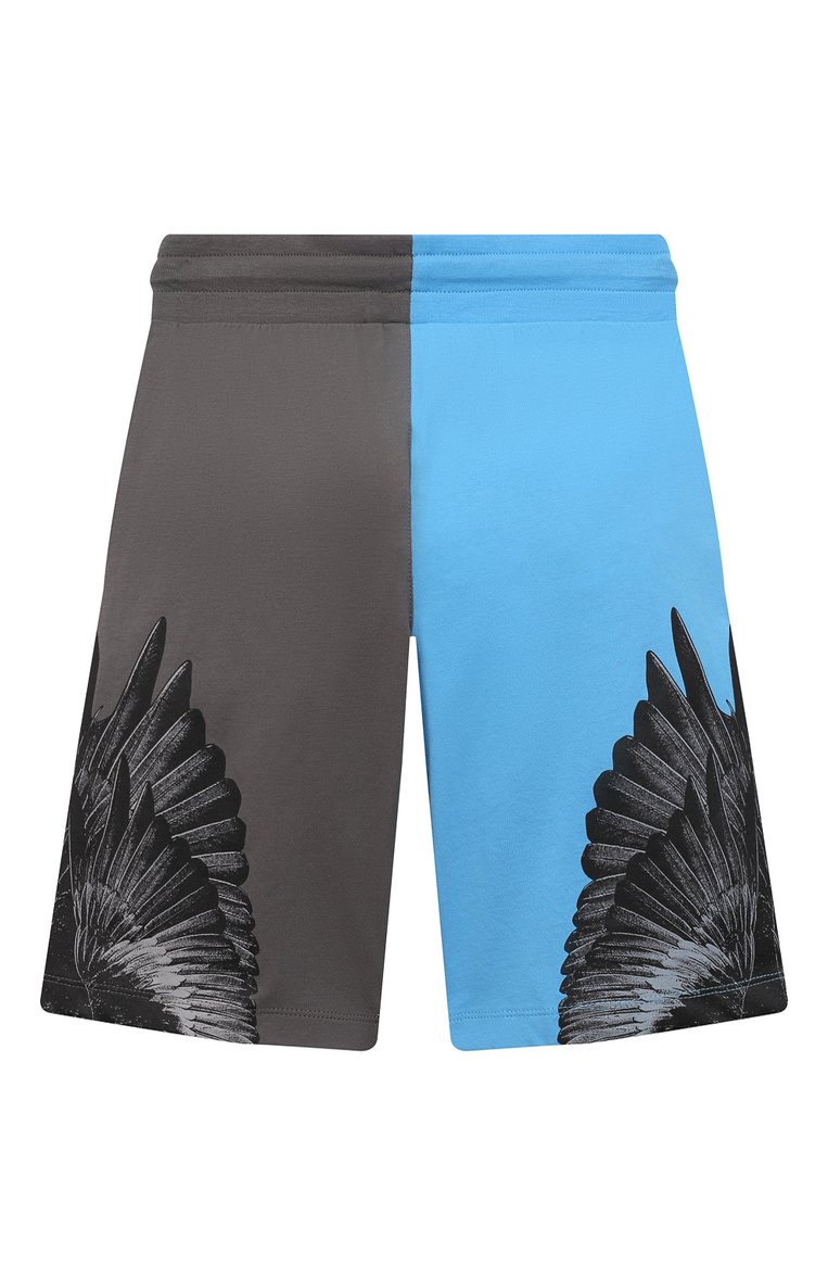 Детские хлопковые шорты MARCELO BURLON KIDS OF MILAN голубого цвета, арт. 21E/B/MB/3250/0010/2-6Y | Фото 2 (Материал внешний: Хлопок; Мальчики Кросс-КТ: Шорты-одежда; Региональные ограничения белый список (Axapta Mercury): RU; Материал сплава: Проставлено; Нос: Не проставлено; Ростовка одежда: 4 года | 104 см, 6 лет | 116 см)