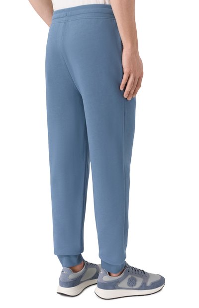 Хлопковые джоггеры HUGO голубого цвета по цене 13600 руб., арт. 50489617, фото 4 Хлопковые джоггеры HUGO, арт. 50489617, фото 4