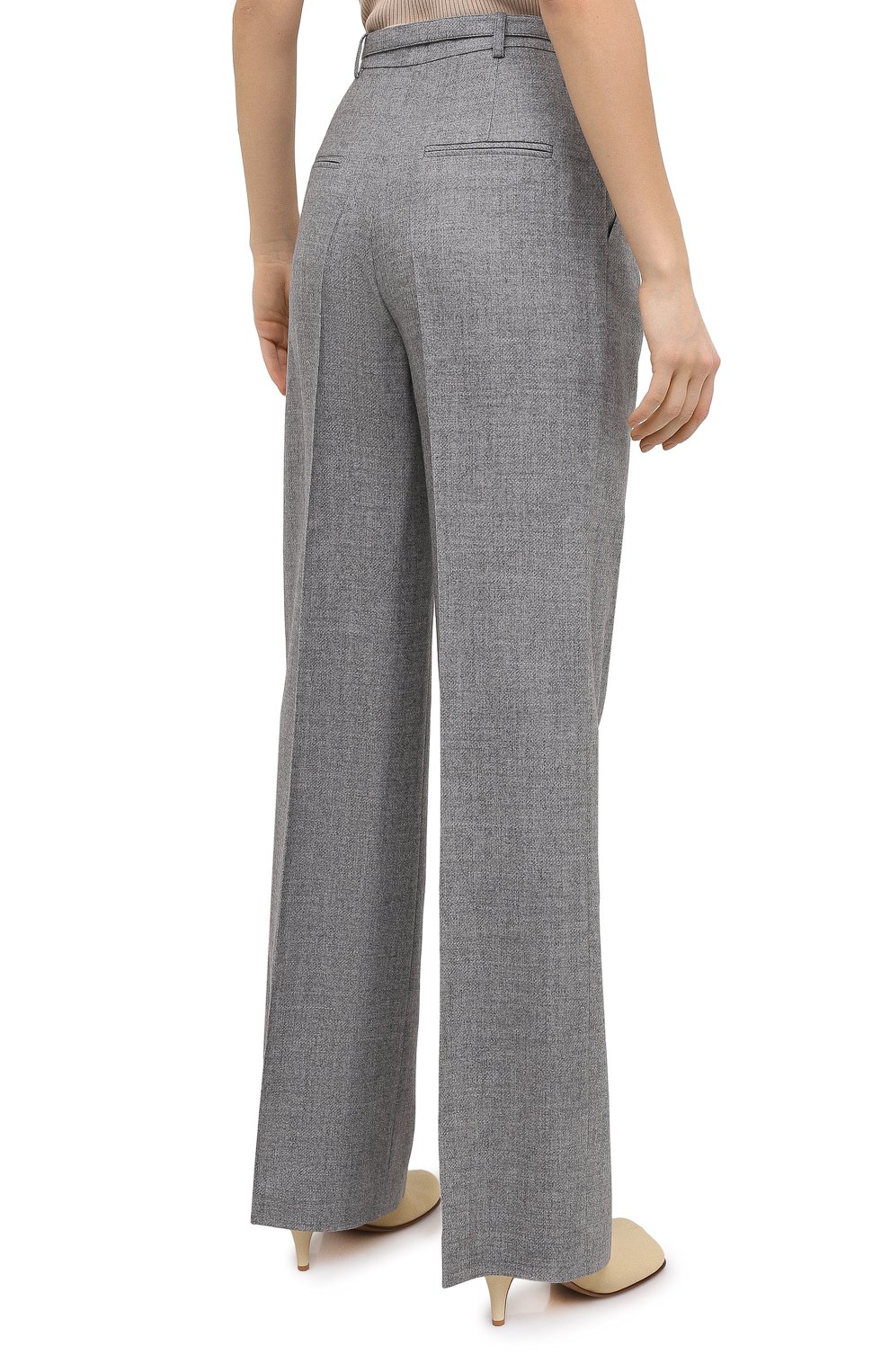 Шерстяные брюки GABRIELA HEARST светло-серого цвета по цене 160500 руб., арт. 120201 W039, фото 4 Шерстяные брюки GABRIELA HEARST, арт. 120201 W039, фото 4