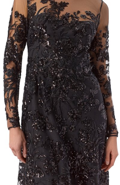 Платье с отделкой пайетками ZUHAIR MURAD, арт. RDR26051/TUEM016, фото 4