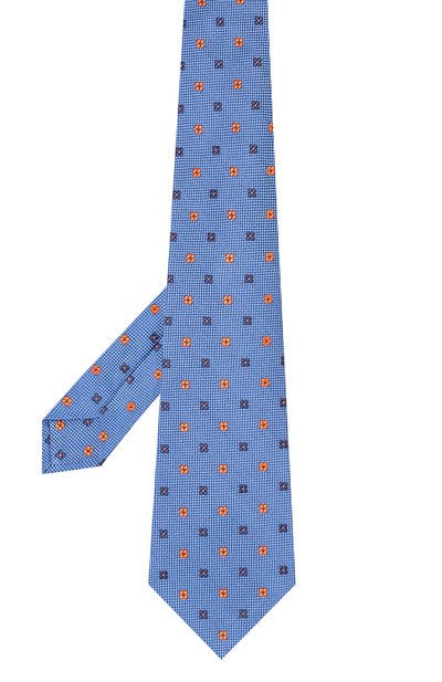 Шелковый галстук KITON голубого цвета по цене 25100 руб., арт. UCRVKLC09F51, фото 2 Шелковый галстук KITON, арт. UCRVKLC09F51, фото 2