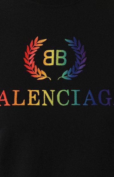 Хлопковая футболка BALENCIAGA черного цвета по цене 27650 руб., арт. 570814/TEV53, фото 5 Хлопковая футболка BALENCIAGA, арт. 570814/TEV53, фото 5