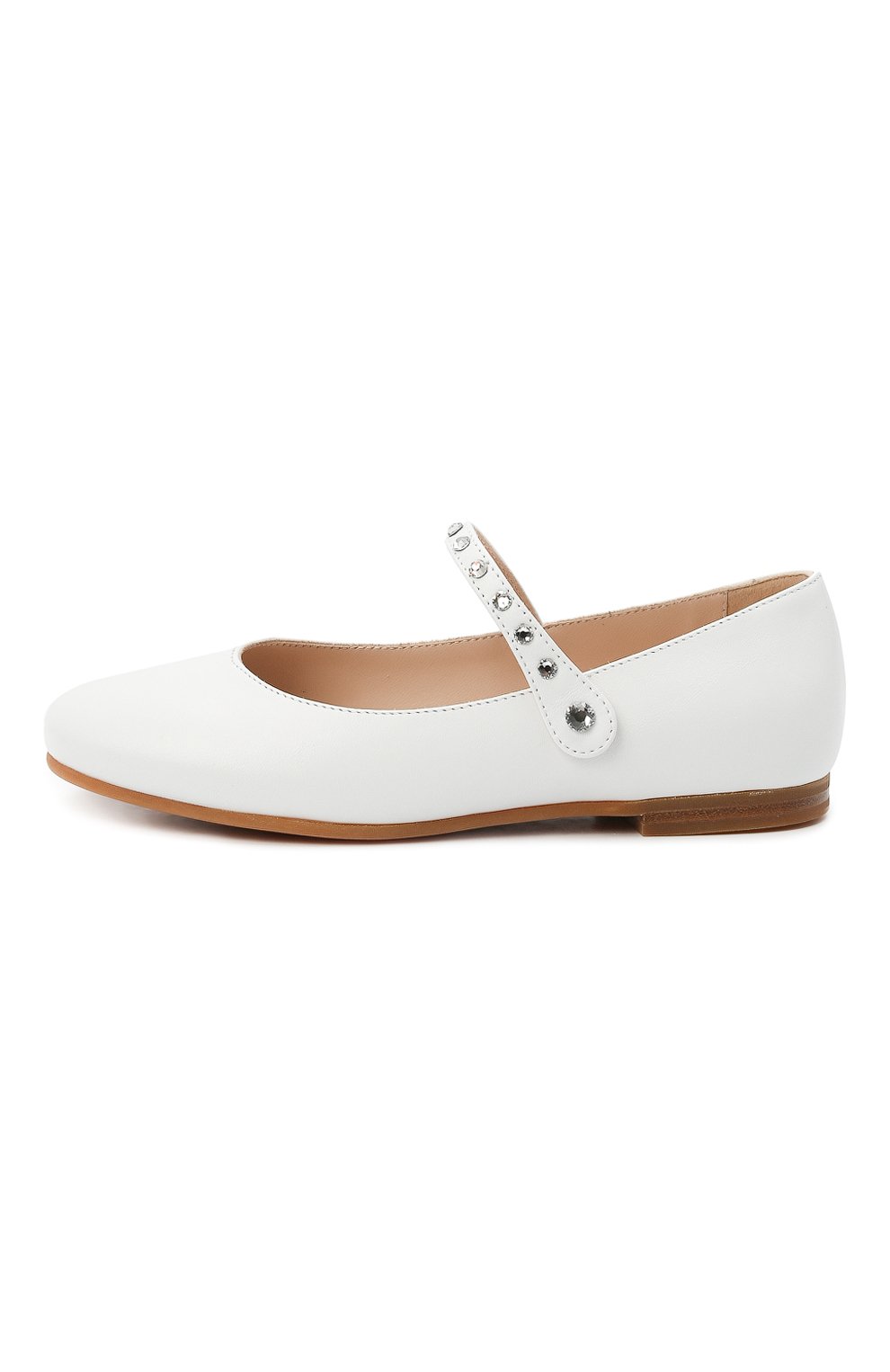 Кожаные балетки IL GUFO белого цвета по цене 23850 руб., арт. G313/VITELL0 NAPPAC0L0RS/31-34, фото 2 Кожаные балетки IL GUFO, арт. G313/VITELL0 NAPPAC0L0RS/31-34, фото 2