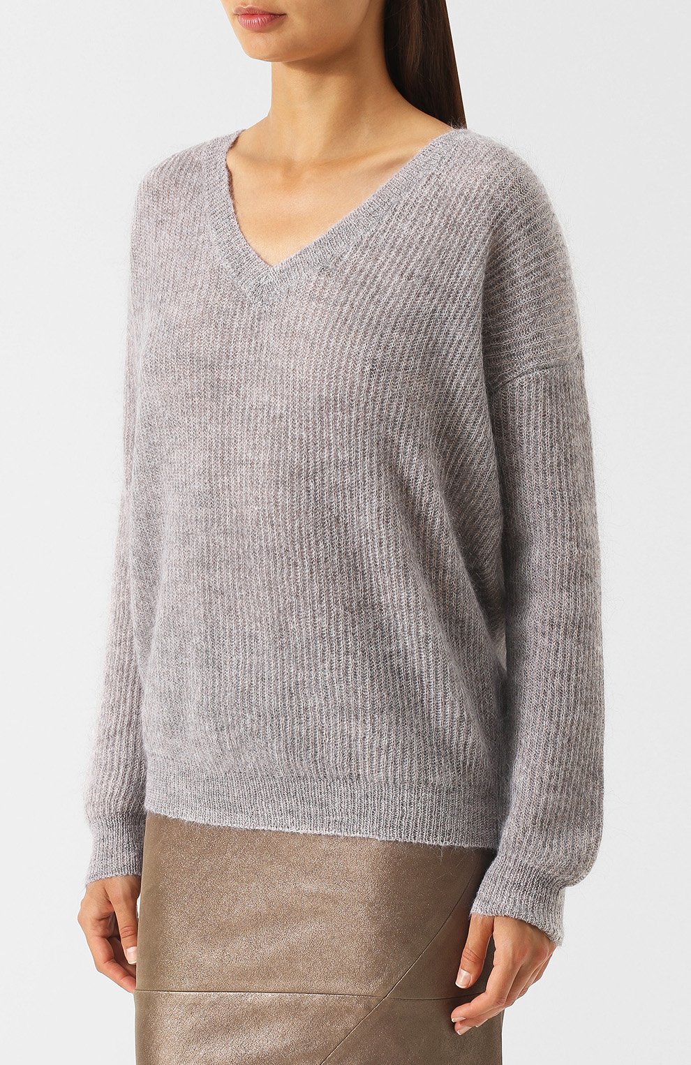 Вязаный пуловер с v-образным вырезом BRUNELLO CUCINELLI, арт. M7V771512, фото 3