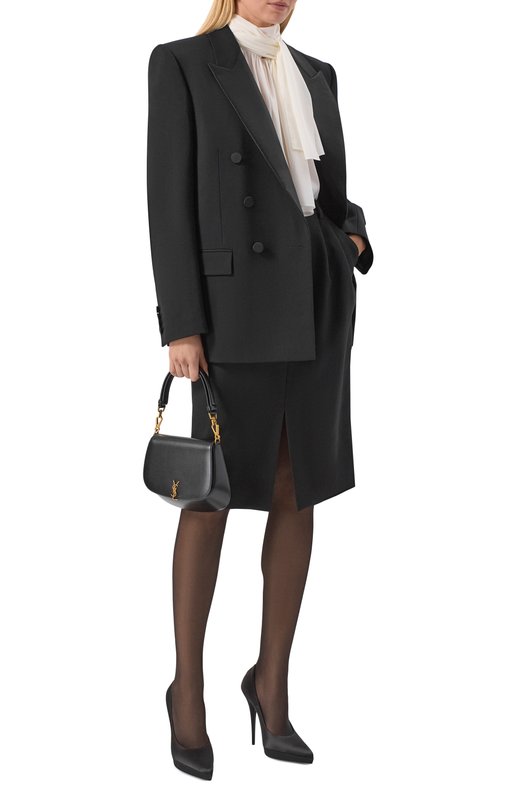 Шерстяной жакет Saint Laurent 837658/Y7E63 Чёрный  837658/Y7E63 Фото 2