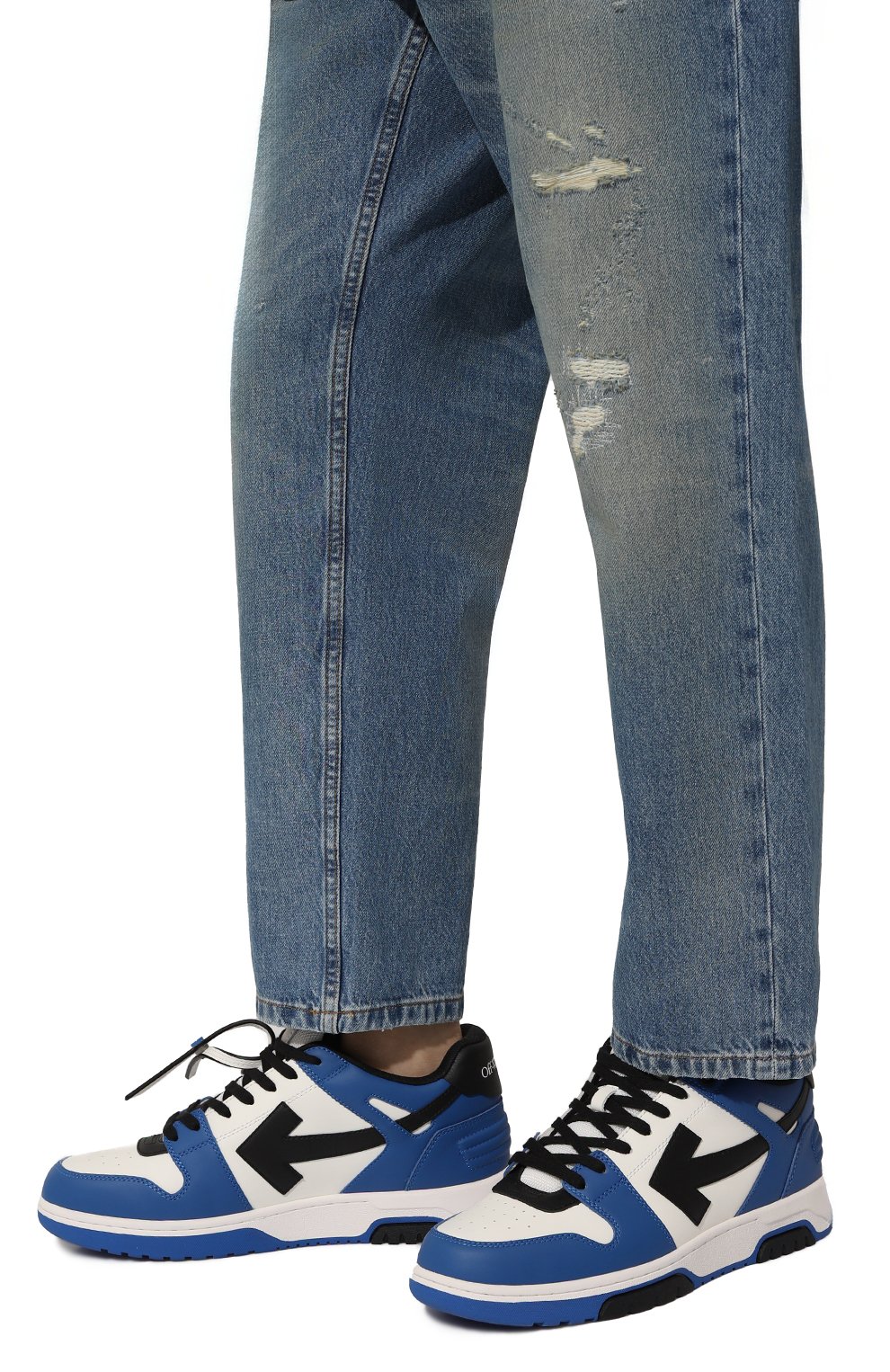 Кожаные кеды out of office OFF-WHITE, арт. 0MIA189S24LEA006, фото 3