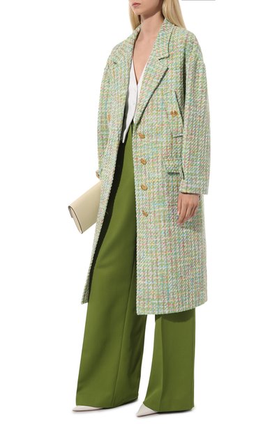 Пальто из шерсти и вискозы GUCCI светло-зеленого цвета по цене 427000 руб., арт. 750978/ZAMMF, фото 2 Пальто из шерсти и вискозы GUCCI, арт. 750978/ZAMMF, фото 2