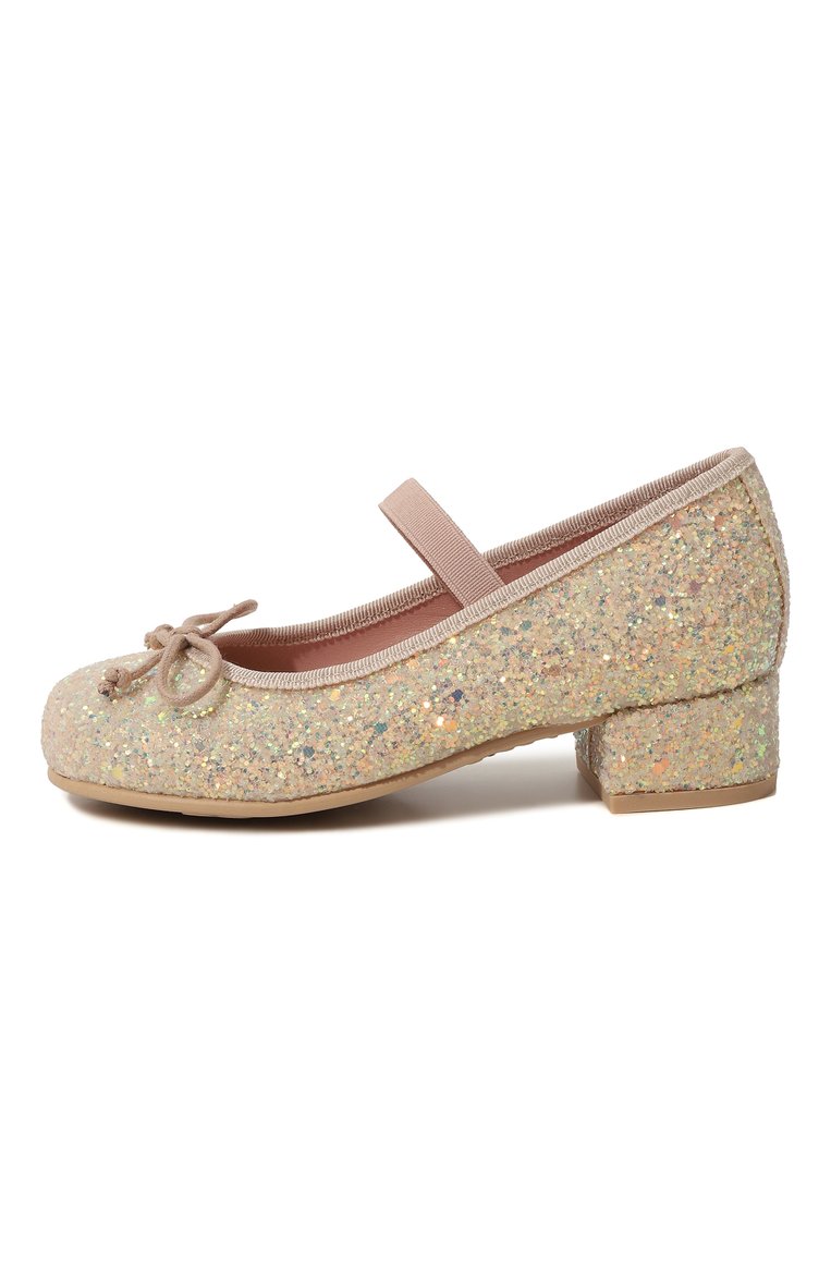 Детские туфли PRETTY BALLERINAS золотого цвета, арт. 48807 | Фото 2 (Нос: Не проставлено; Материал внутренний: Натуральная кожа; Материал внешний: Текстиль)