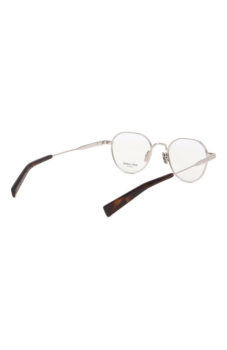 Женские оправа SAINT LAURENT серебряного цвета, арт. SL 730 002 | Фото 4 (Региональные ограничения белый список (Axapta Mercury): Не проставлено; Нос: Не проставлено; Тип очков: Оправа; Материал: Металл; Очки форма: Круглые; Оптика Гендер: оптика-женское)