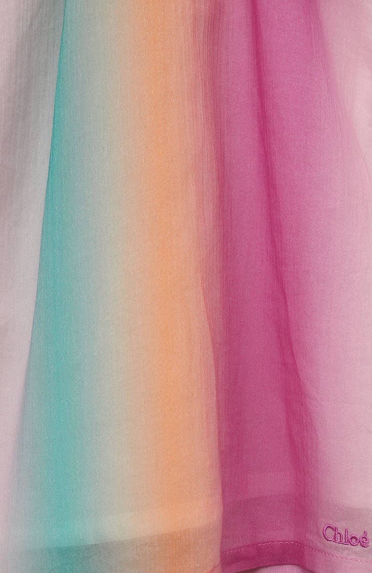 Детский хлопковый топ CHLOÉ разноцветного цвета, арт. C20099/14A | Фото 3 (Рукава: Короткие; Материал внешний: Хлопок; Девочки Кросс-КТ: топ-одежда; Автоматизация состава: Проставлено; Автоматизация ТО: Проставлено; Ростовка од�ежда: 13 - 15 лет | 158 см)