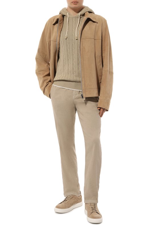 Брюки изо льна и хлопка Bogner 18507335 Бежевый  18507335 Фото 2