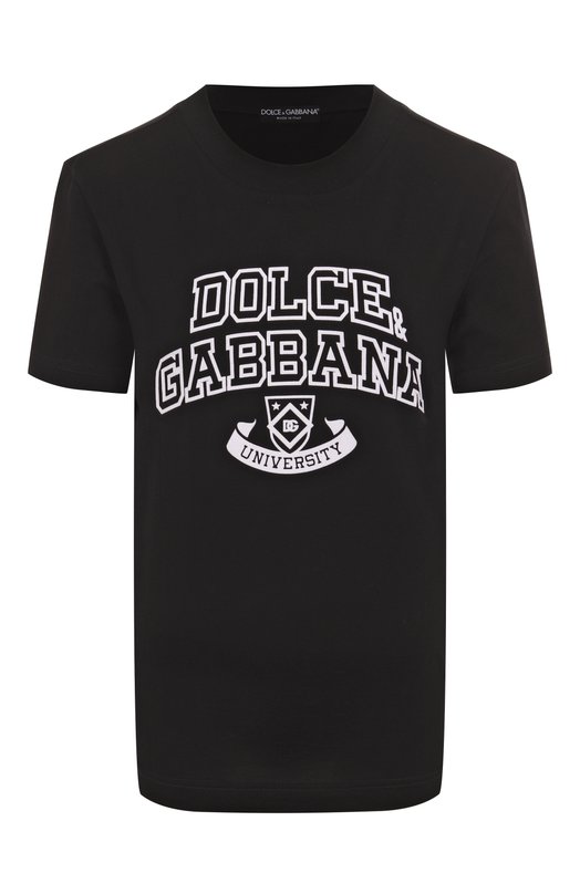 Хлопковая футболка Dolce & Gabbana F8V42Z/GDDBC Чёрный F8V42Z/GDDBC
