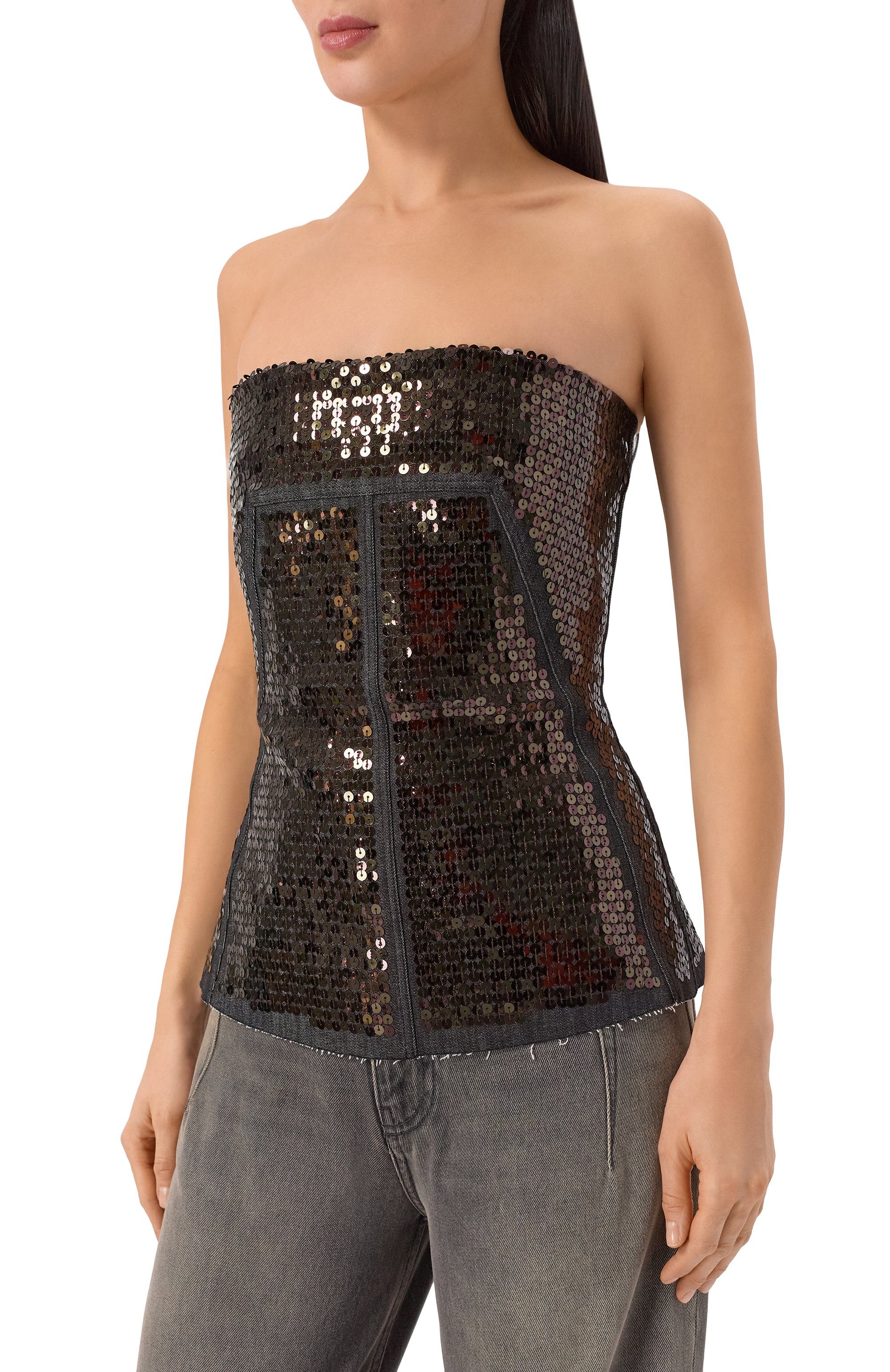 Топ с отделкой пайетками RICK OWENS, арт. RP01F6127/SRAKM3, фото 3