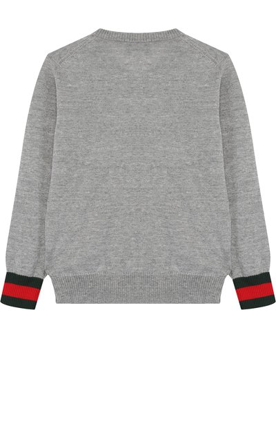 Шерстяной пуловер с контрастными манжетами GUCCI, арт. 418774/X1284, фото 2
