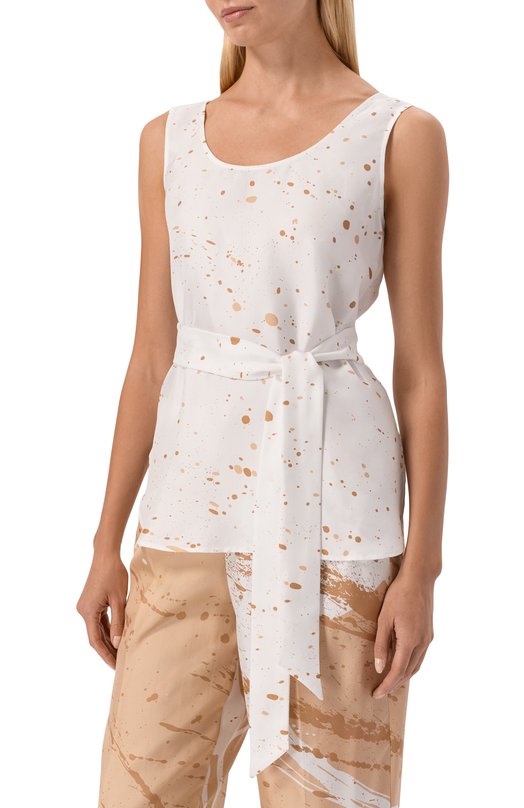 Шелковый топ Kiton D51443K0999G Белый  D51443K0999G Фото 3