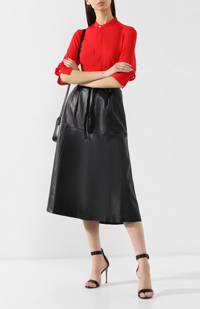 Кожаная юбка POLO RALPH LAUREN черного цвета по цене 59450 руб., арт. 211734149, фото 2 Кожаная юбка POLO RALPH LAUREN, арт. 211734149, фото 2