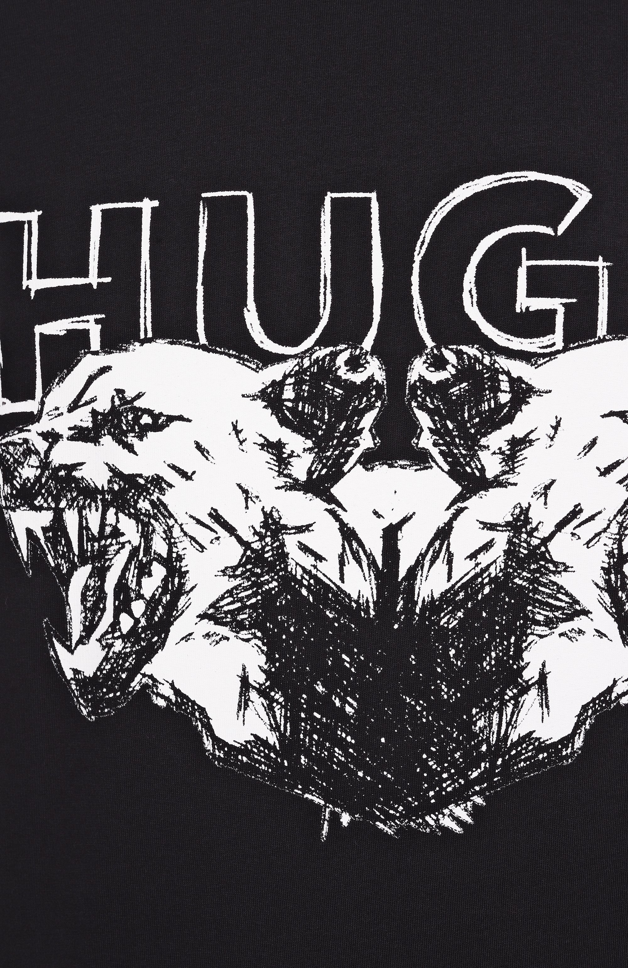 Хлопковая футболка HUGO черного цвета по цене 8995 руб., арт. 50538257, фото 6 Хлопковая футболка HUGO, арт. 50538257, фото 6