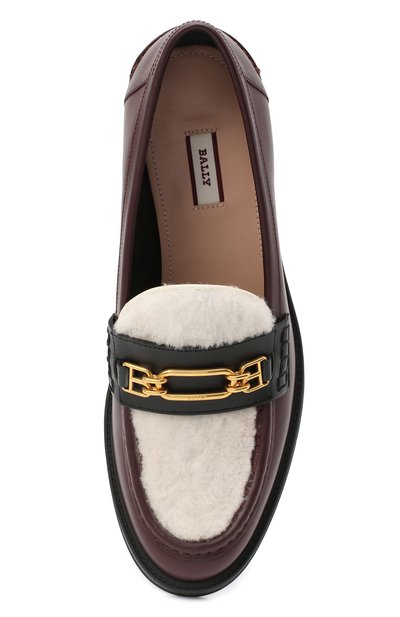 Кожаные лоферы BALLY, арт. EL0DIE FLAT-FUR/17, фото 5
