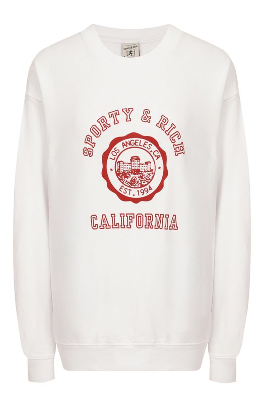 Хлопковый свитшот Sporty and Rich ST071606508WH01 Белый ST071606508WH01