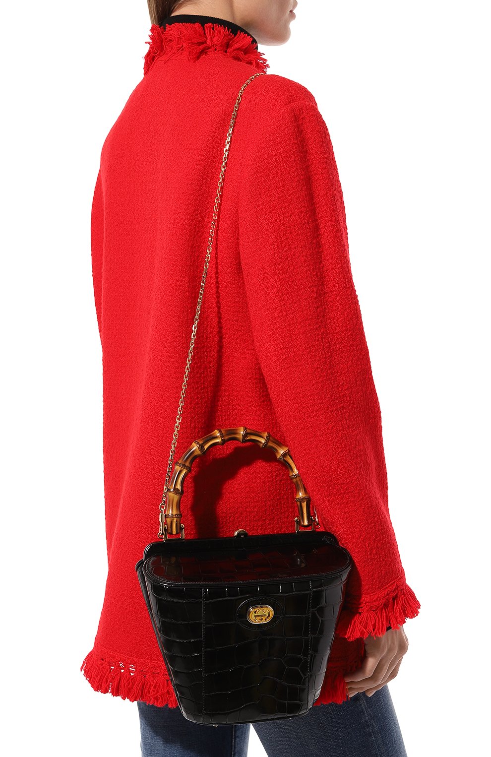 Сумка gucci bamboo из кожи аллигатора GUCCI, арт. 616437 EV40X, фото 2