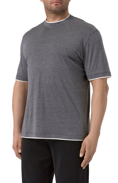 Футболка из шелка и хлопка BRUNELLO CUCINELLI, арт. MD8217427, фото 3