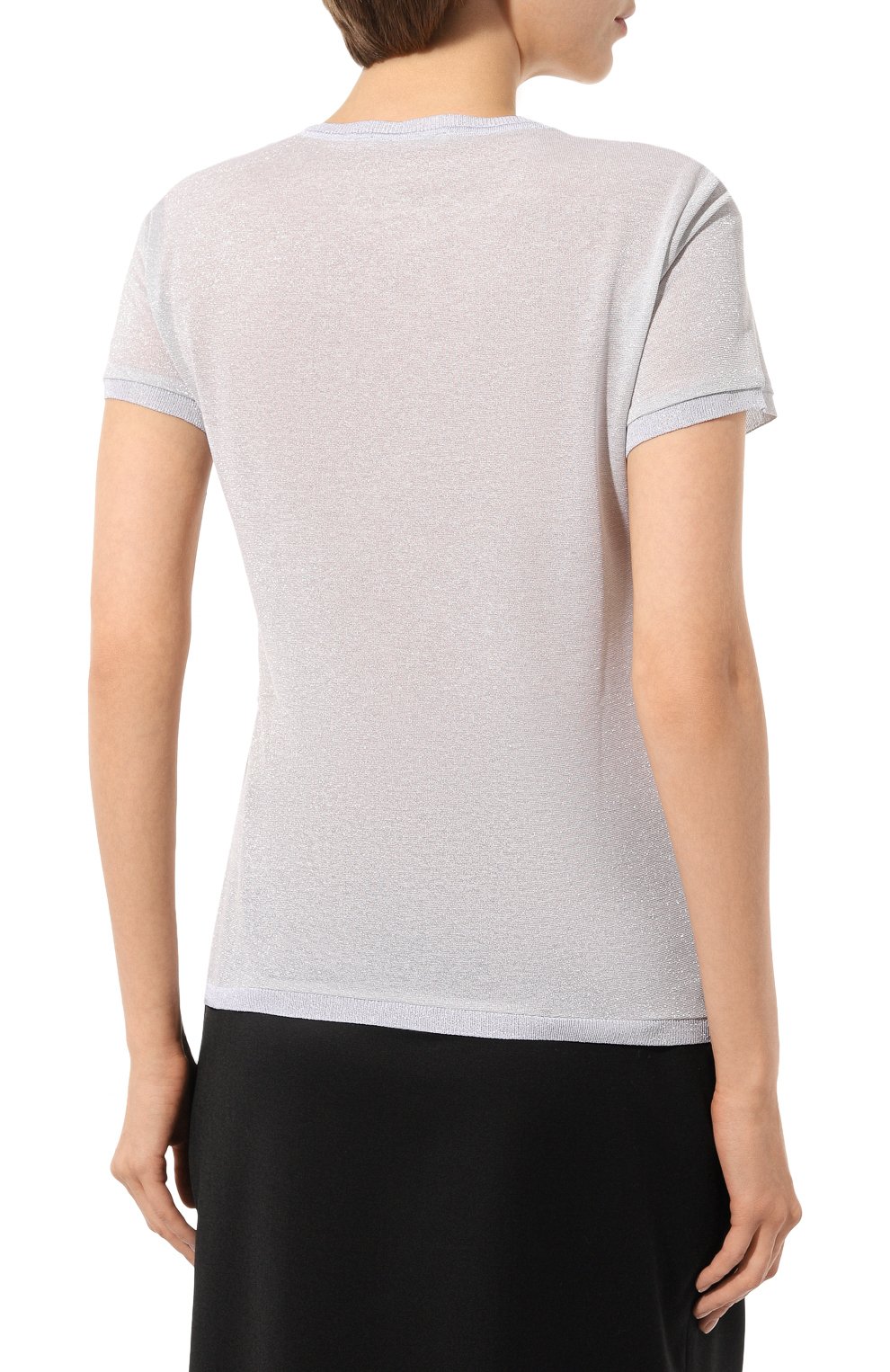 Футболка PATRIZIA PEPE серого цвета по цене 18200 руб., арт. 8K0159_K128, фото 4 Футболка PATRIZIA PEPE, арт. 8K0159_K128, фото 4