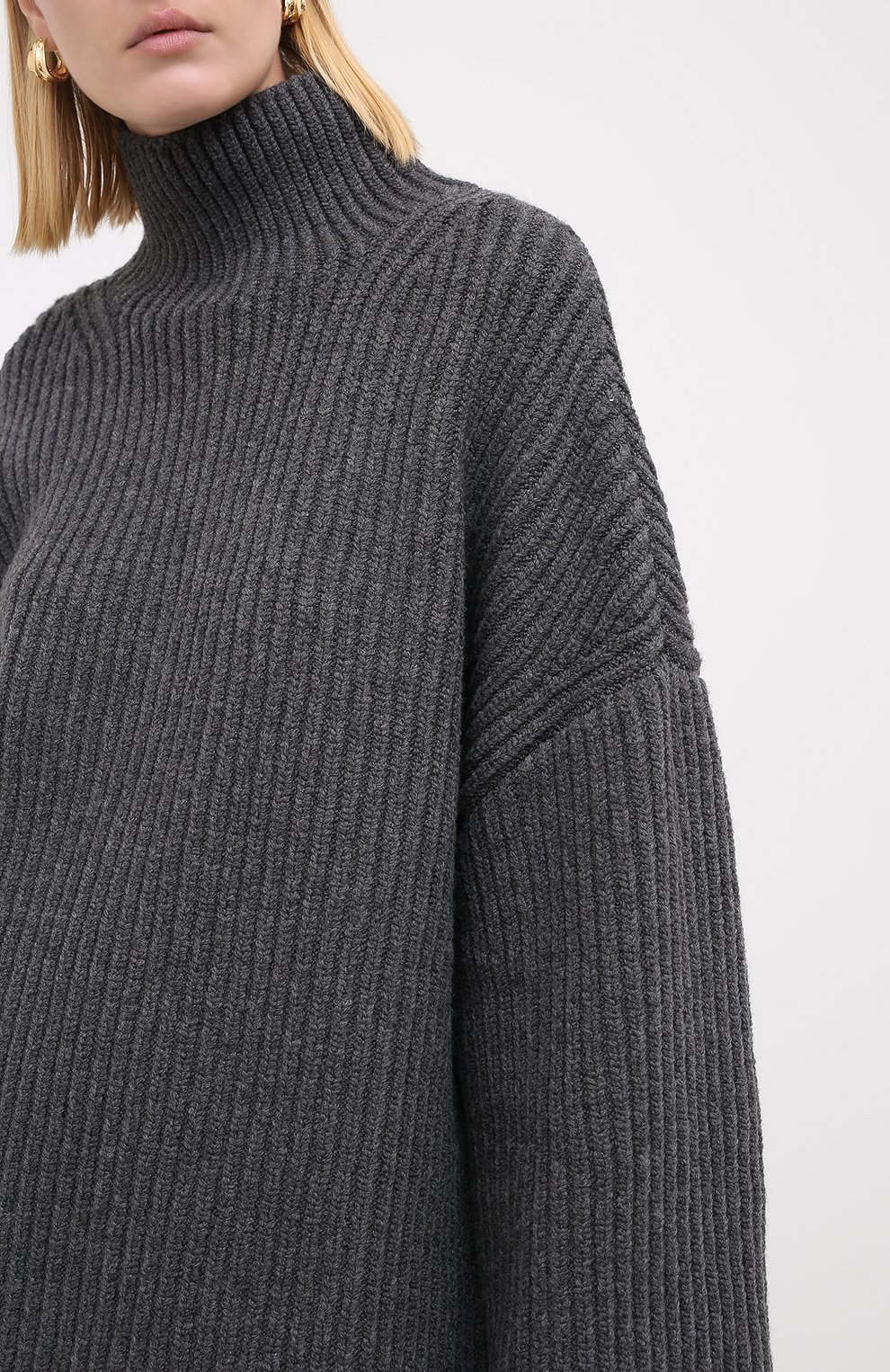 Шерстяной свитер NANUSHKA, арт. RAW_CHARC0AL_S0FT W00L BLEND KNIT, фото 3