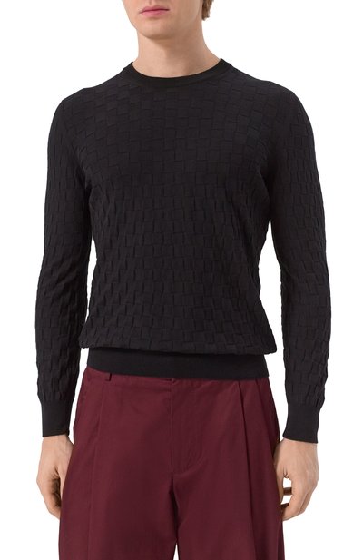 Хлопковый джемпер GRAN SASSO черного цвета по цене 25350 руб., арт. 57109/18040, фото 3 Хлопковый джемпер GRAN SASSO, арт. 57109/18040, фото 3