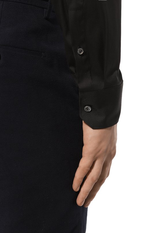 Хлопковая сорочка Corneliani 94P002-9411474 Чёрный  94P002-9411474 Фото 6