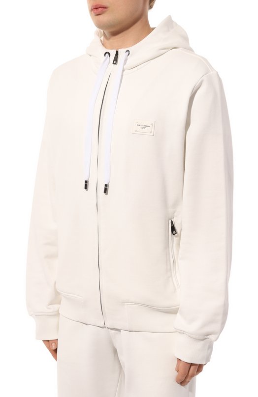 Хлопковая толстовка Dolce & Gabbana G9ABIT/G7M4Y Кремовый  G9ABIT/G7M4Y Фото 3