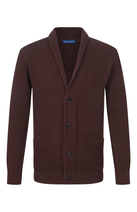 Хлопковый кардиган Andrea Campagna M5426-8074 Коричневый M5426-8074