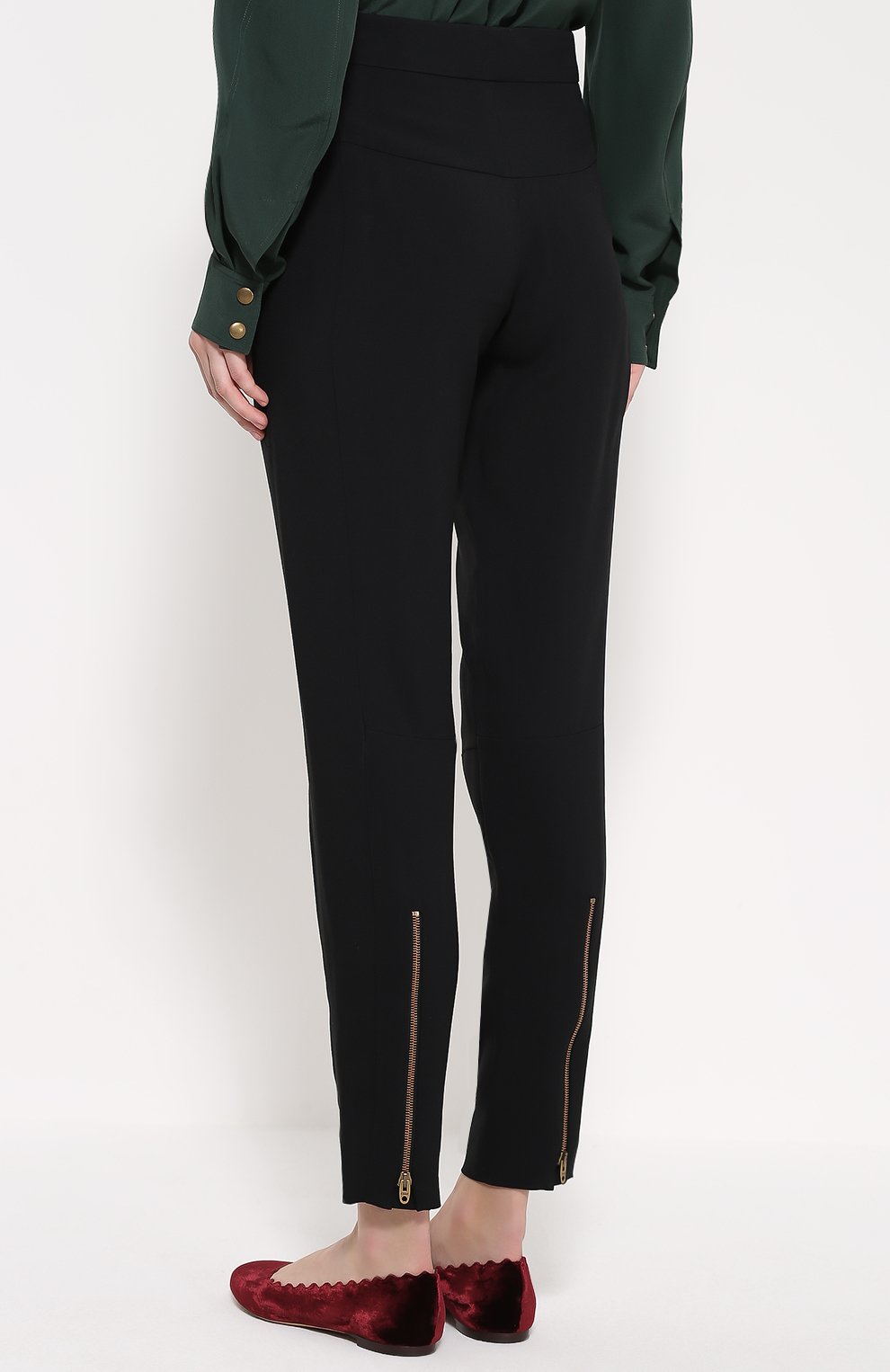 Укороченные брюки прямого кроя с завышенной талией CHLOÉ, арт. 16HPA15/16H237, фото 4